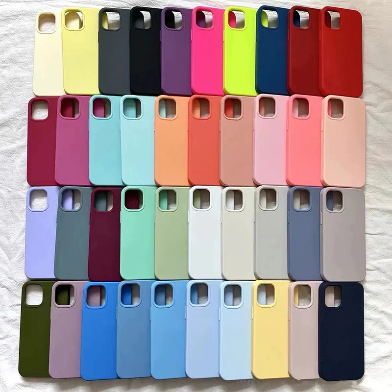 Custodie ufficiali originali in silicone per iPhone 16 15 12 14 13 Pro Max 15 16 Plus logo Custodia per Apple iPhone 11 14 15 16 Pro Cover