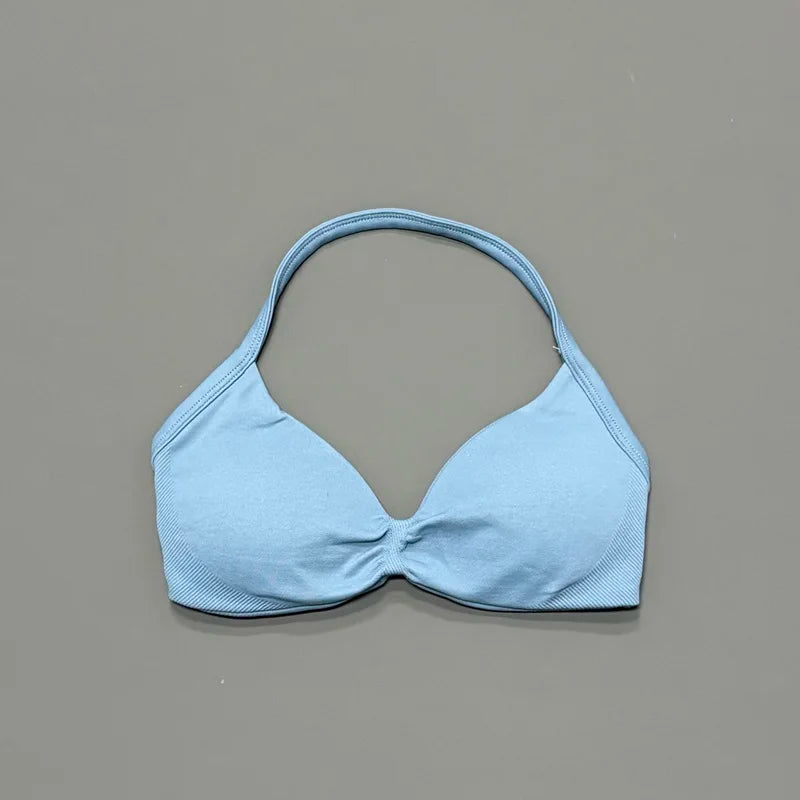 Reggiseno sportivo con spalline Intimo yoga Donna Palestra Top Corsa Esercizio senza - Cornflower Blue - immagine 25