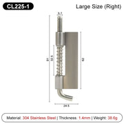 2 Pezzi CL225 Perno a Molla in Acciaio Inox 304 Argento - CL225-1-304-RIGHT - immagine 18