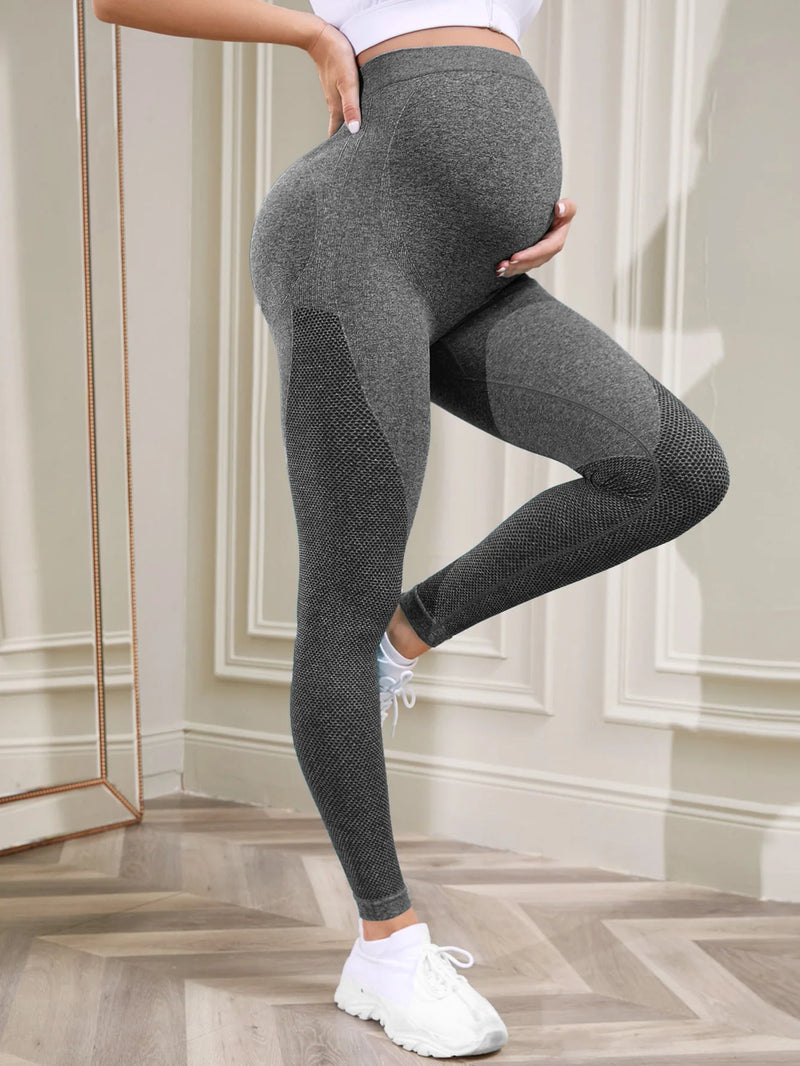 Leggings premaman da donna sopra la pancia Pantaloni yoga per allenamento sportivo - immagine 2