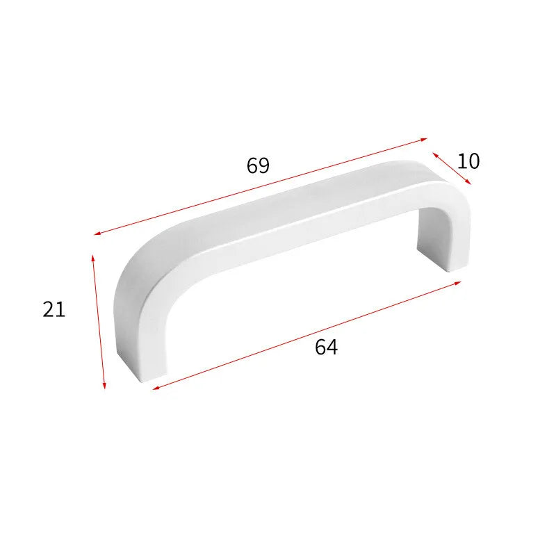 Set di 12 Maniglie Moderne per Armadio 64mm/96mm/128mm/160mm/192mm in Alluminio Solido - Silver 64mm(12pcs)