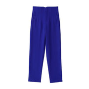 Pantaloni donna Willshela a vita alta con cerniera frontale, gamba dritta full length, stile vintage elegante e chic - Campeda