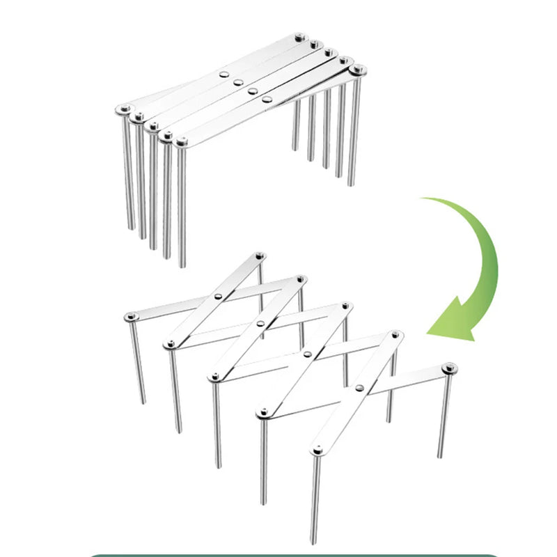 Portaoggetti per coperchio per pentola Organizzatore per coperchio per padella Portapiatti pieghevole retrattile in acciaio inossidabile Scaffale per stoviglie Gadget da cucina