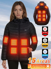 Elegante cappotto riscaldato invernale da donna 21/15/2 Aree di riscaldamento - 15Areas-Women AS(M) - immagine 9