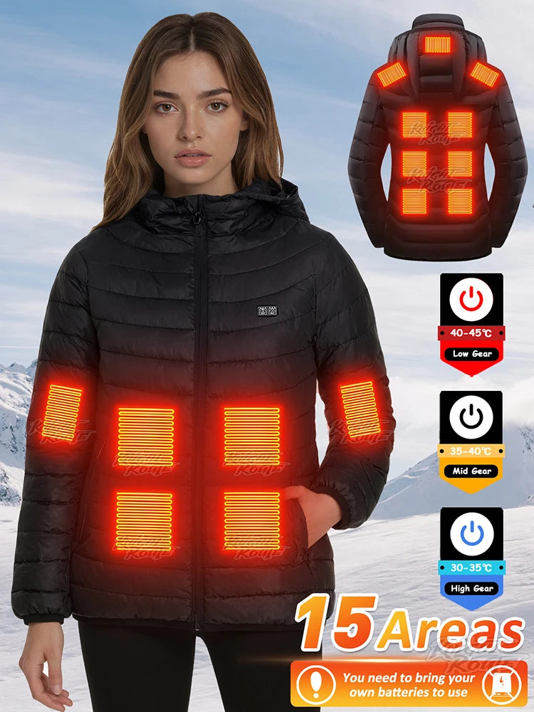 Elegante cappotto riscaldato invernale da donna 21/15/2 Aree di riscaldamento - 15Areas-Women AS(M) - immagine 9