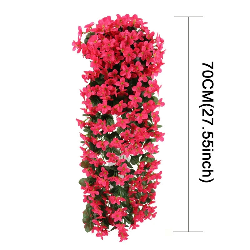 Ghirlanda di Fiori Artificiali Pendenti 90/80 CM Decorazione floreale elegante per casa, giardino, matrimoni ed eventi