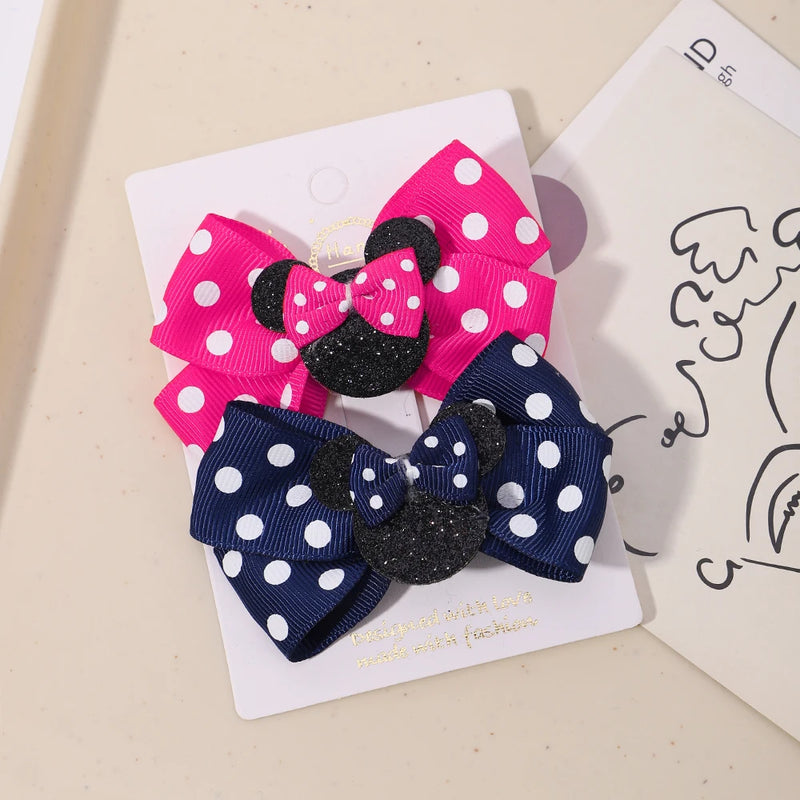 Fermagli per capelli bambina 2 pezzi con fiocco a pois, mollette cartoon adorabili, accessori capelli boutique per bambini - Campeda