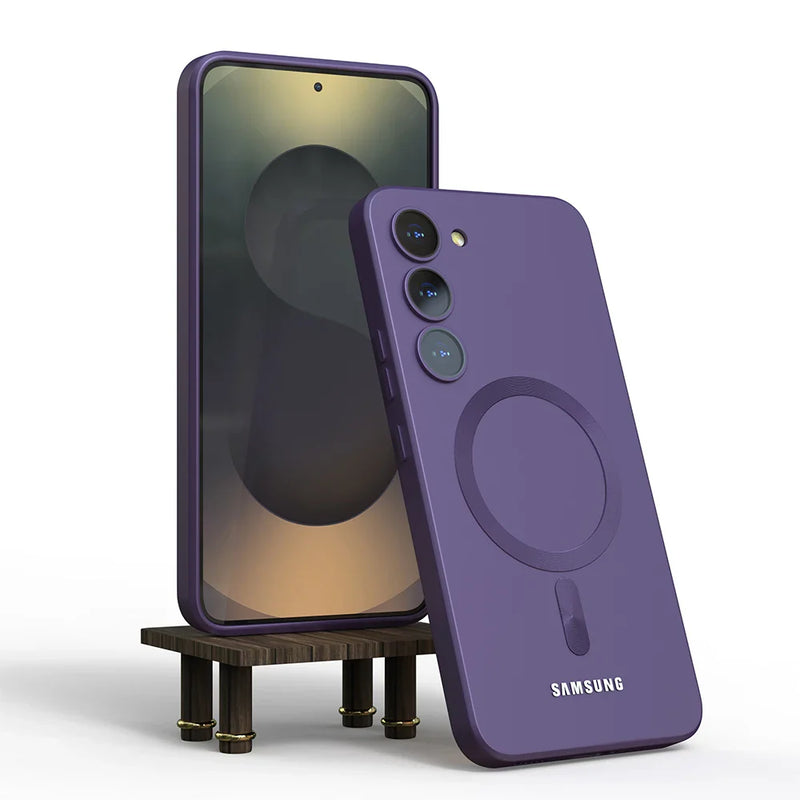 Per Samsung Galaxy S25 Magsafe Custodia S24 S23 S21 FE S22 Plus A56 A55 A54 A36 A35 A16 A15 Morbido Silicone Magnetico Della Copertura Posteriore Del Telefono