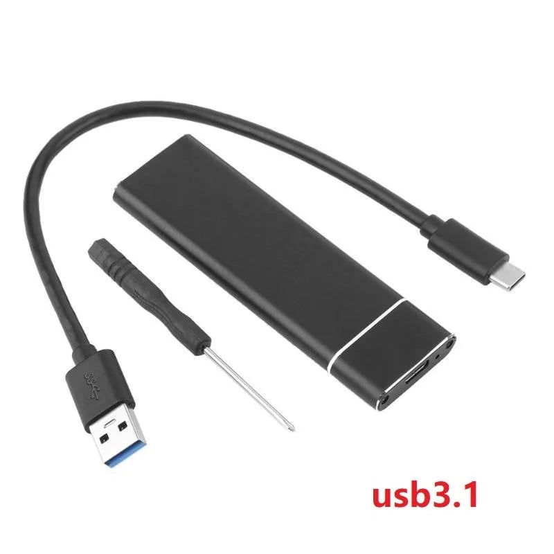 Custodia per disco rigido M.2 HDD in lega di alluminio Scatola per disco rigido B-KEY Scatola per disco rigido esterno Interfaccia USB C Supporto protocollo SATA e NVME