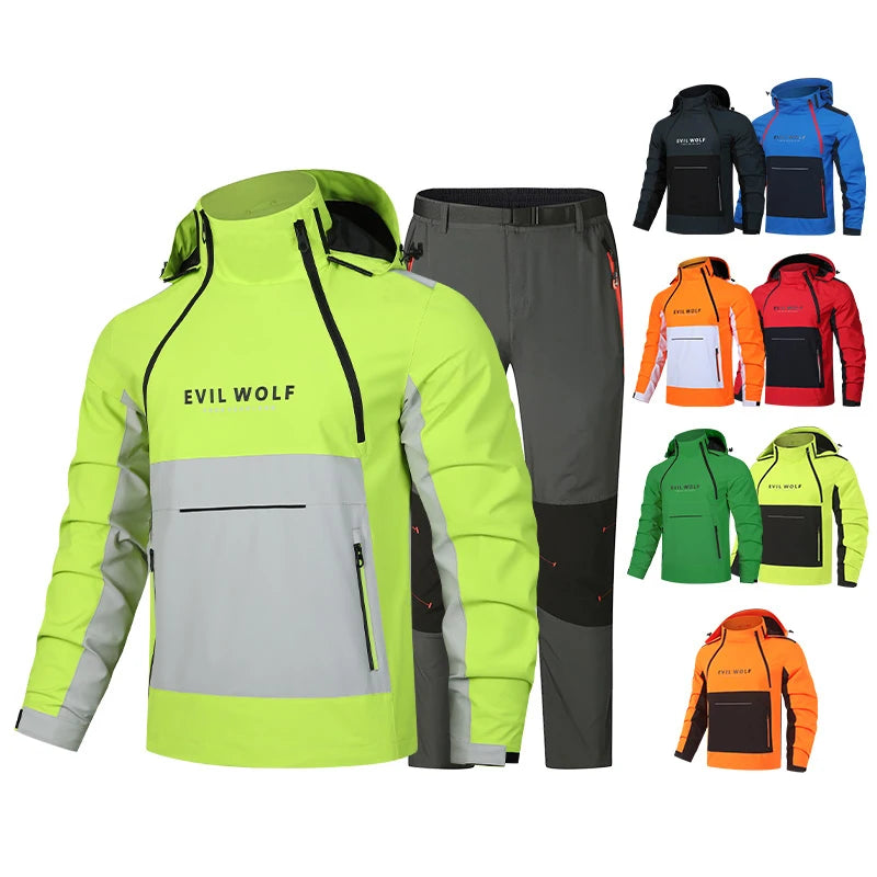 Completo Impermeabile per Moto Giacca e Pantaloni Antipioggia
