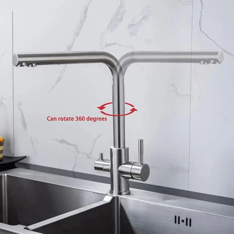 Rubinetto da Cucina per Acqua Filtrata Purificatore – Doppia Maniglia Lavello - immagine 3
