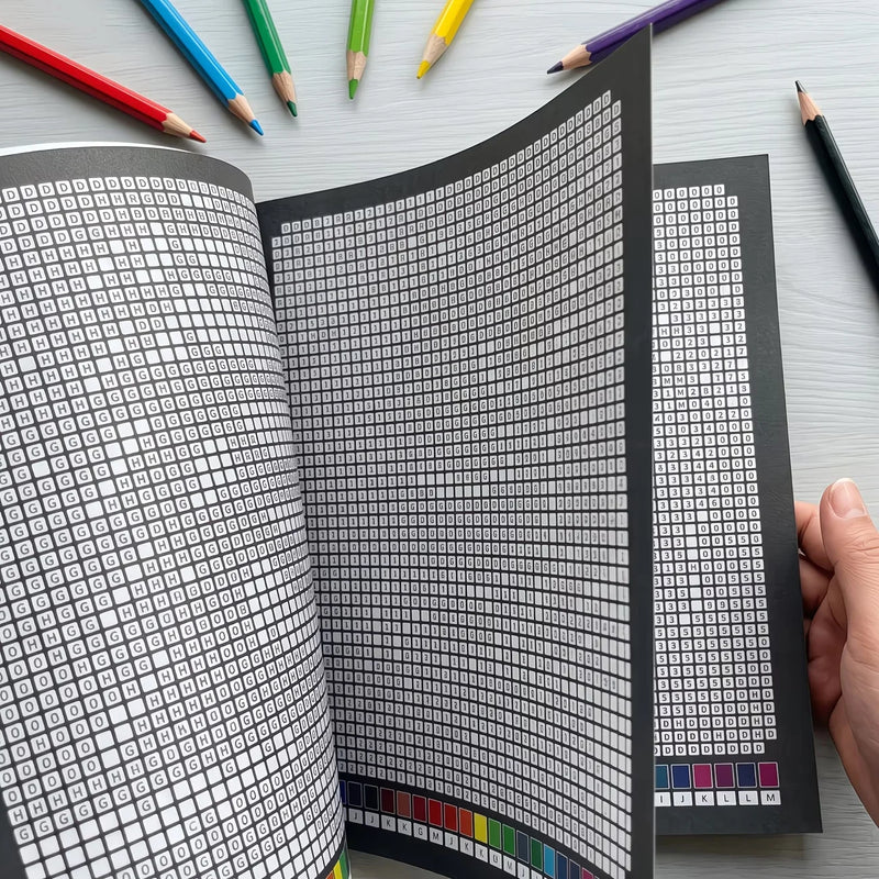 Libro da Colorare con Mosaici Misteriosi: 32 Pagine di Pixel Art per Adulti - immagine 4
