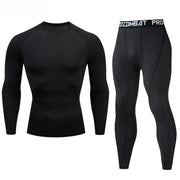 2 pezzi tuta sportiva a compressione da uomo allenamento elastico set yoga jogging - immagine 16