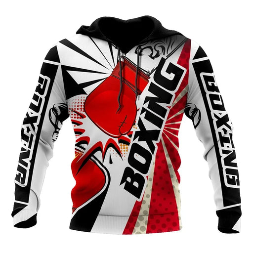 Felpa con cappuccio da boxe stampa 3D di moda abbigliamento uomo sportivo Pop - immagine 2