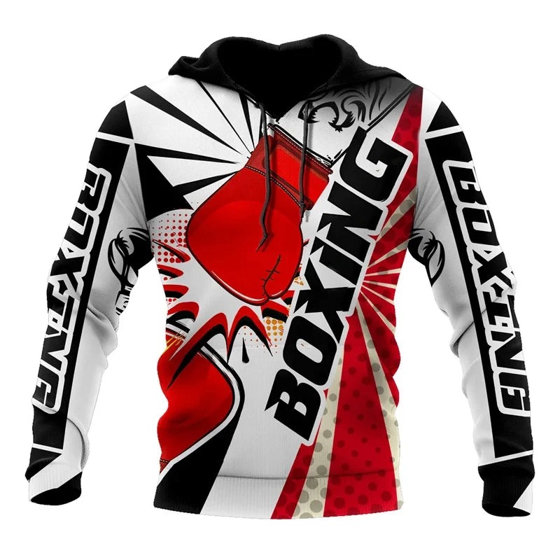 Felpa con cappuccio da boxe stampa 3D di moda abbigliamento uomo sportivo Pop - Hoodie-ZXA36086 S - immagine 17