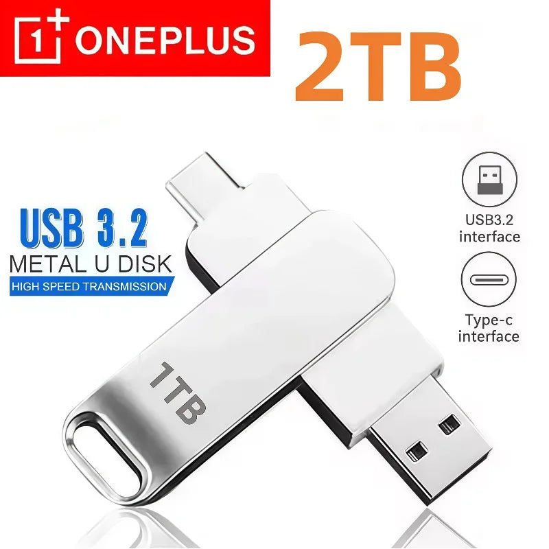 OnePlus 16TB USB 3.2 Trasferimento ad altissima velocità Chiavetta USB impermeabile in metallo 8TB 4TB 2TB Memoria portatile Chiavetta USB per cellulare