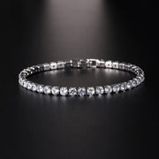 Braccialetti in cristallo di zirconi cubici di lusso Hiphop ghiacciati da 4 mm per donna uomo gioielli a catena con bracciale color argento color oro - Campeda