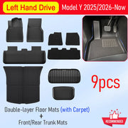 Tappetini Tesla Model Y Juniper 2025-2026 – Set Completo Bagagliaio + Schienale + Cargo Liner Impermeabili Antigraffio Accessori Interni - Campeda