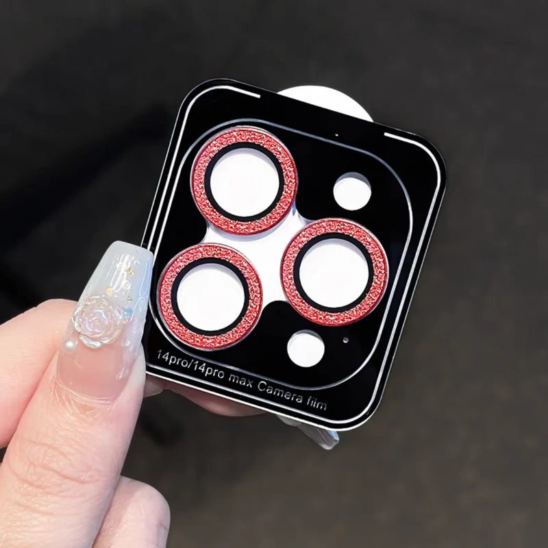 Protezioni per lenti in metallo – Confezione da 3-2 – finitura glitterata - Red For iPhone Duo(2pcs) - immagine 23