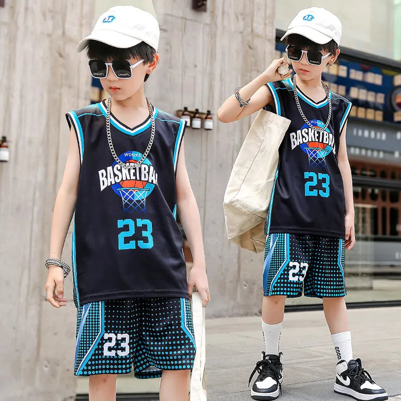 Uniforme da allenamento per bambini Maglia basket Camicia comoda ragazzi e ragazze ad - immagine 2