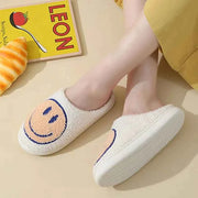 Sorriso carino Pantofole soffici da donna Inverno Interno Punta chiusa Pantofole calde per coppia Donna antiscivolo Tacco piatto Pelliccia Scivoli per la casa Scarpe