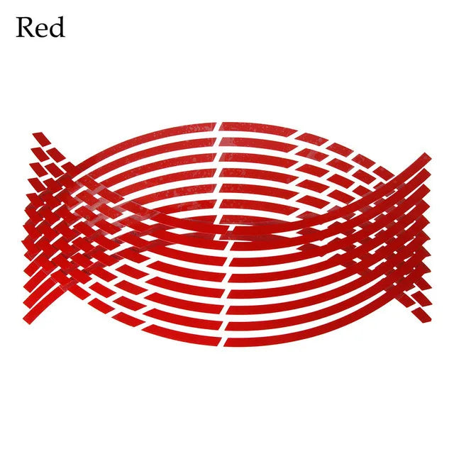 Strisce Riflettenti Cerchi Moto 17-18” – Set Adesivi Ruote 16 Pezzi, Nastro Styling Sicurezza 5 Colori per Moto, Bici e Auto - Campeda