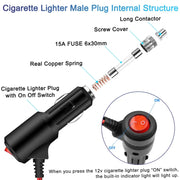 Pulsante interruttore on/off portatile 12V per cavo di prolunga caricabatteria da - immagine 5
