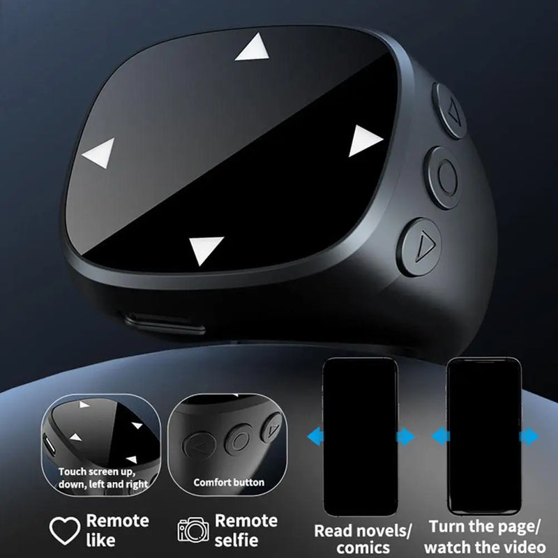 Girapagina touch screen con telecomando per registrazione video con fotocamera Bluetooth TikTok per iPad iPhone Anello di scorrimento remoto