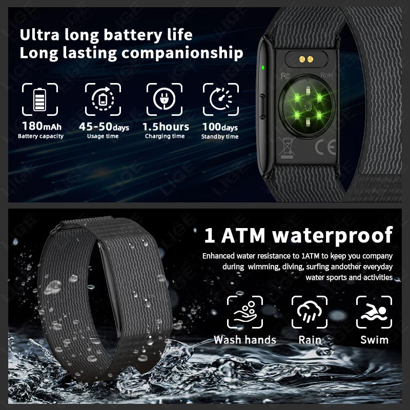 LIGE Braccialetti intelligenti senza schermo con frequenza cardiaca Sonno AI Monitor - immagine 8