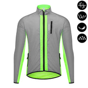 WOSAWE Giacca da ciclismo riflettente Autunno inverno a vento bicicletta moto morbida - Green Jacket EU S (ASIA M) - immagine
