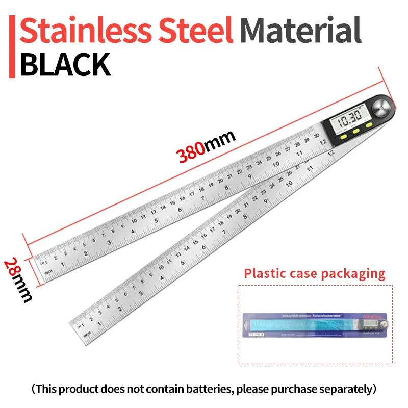 Goniometro Goniometro elettronico Calibro digitale Strumento di misurazione dell'angolo Righello multi-angolo Strumenti per la lavorazione del legno Misuratore di angolo 360