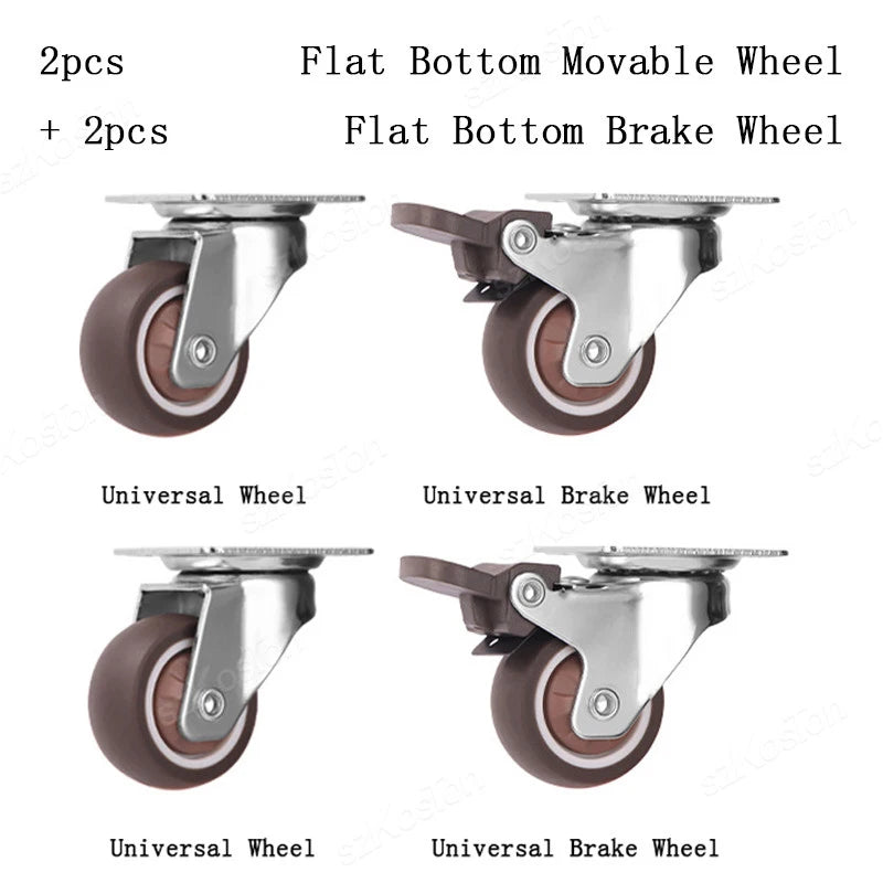 4 pz 1 1.25 1.5 2 Pollici Mobili Caster In Gomma Morbida Ruota - immagine 11