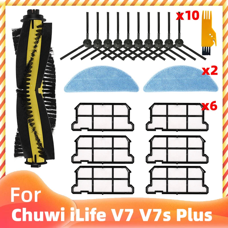 Spazzole laterali intere Filtro filtro Mop Panno per Chuwi iLife V7 / V7s Plus Robot Aspirapolvere Pezzo di ricambio
