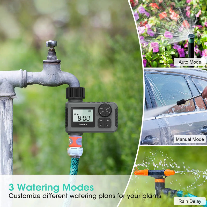 Insoma timer automatico per l'acqua sistema di irrigazione intelligente timer per irrigazione attrezzatura per programmatore da giardino display LCD IPX7