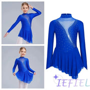Ragazze Figura Pattinaggio su ghiaccio Vestito da balletto Palcoscenico Costume di