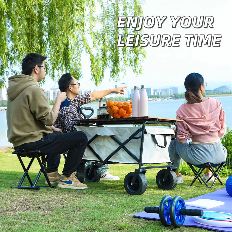 Carrello Pieghevole Heavy Duty – Grande Capacità per Campeggio, Spiaggia, Giardino & Outdoor - Campeda
