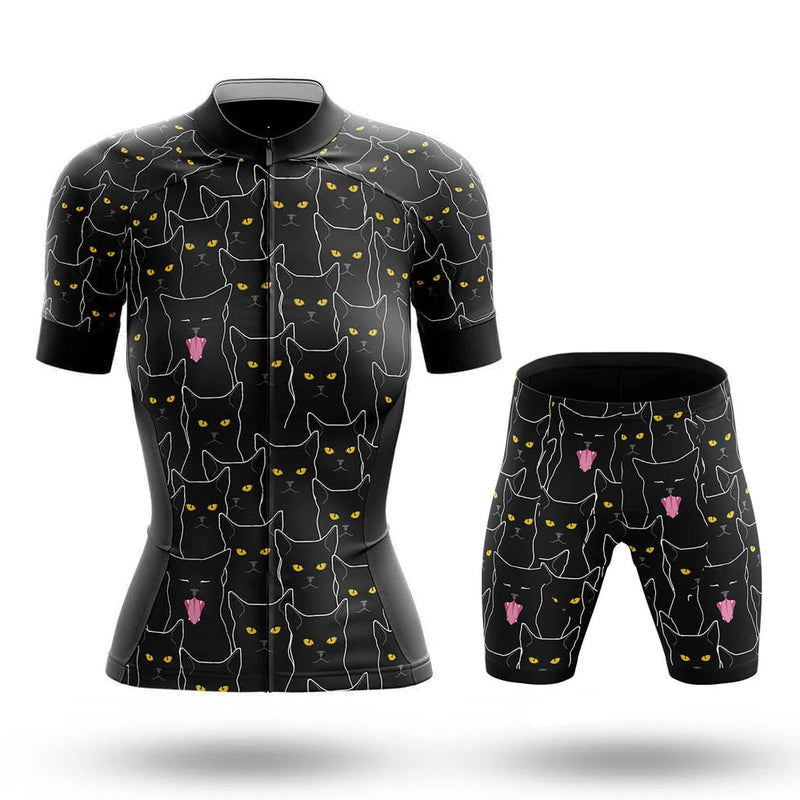 Set Maglia Ciclismo Donna Gatto Cartone Animato Divertente Estivo Abbigliamento Bici - immagine 17