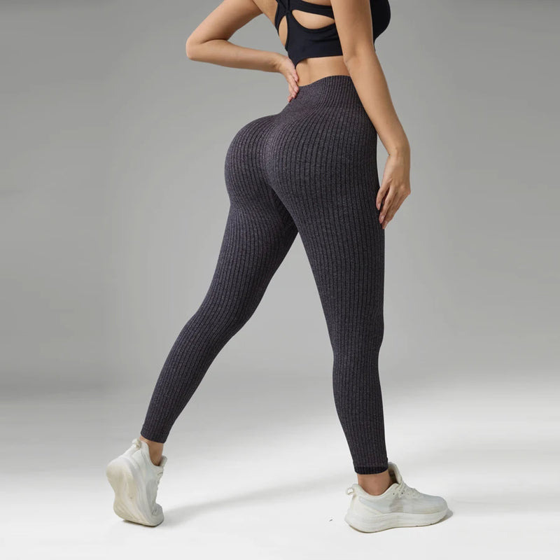 Leggings sportivi da donna Pantaloni yoga senza cuciture con controllo della pancia - immagine 12