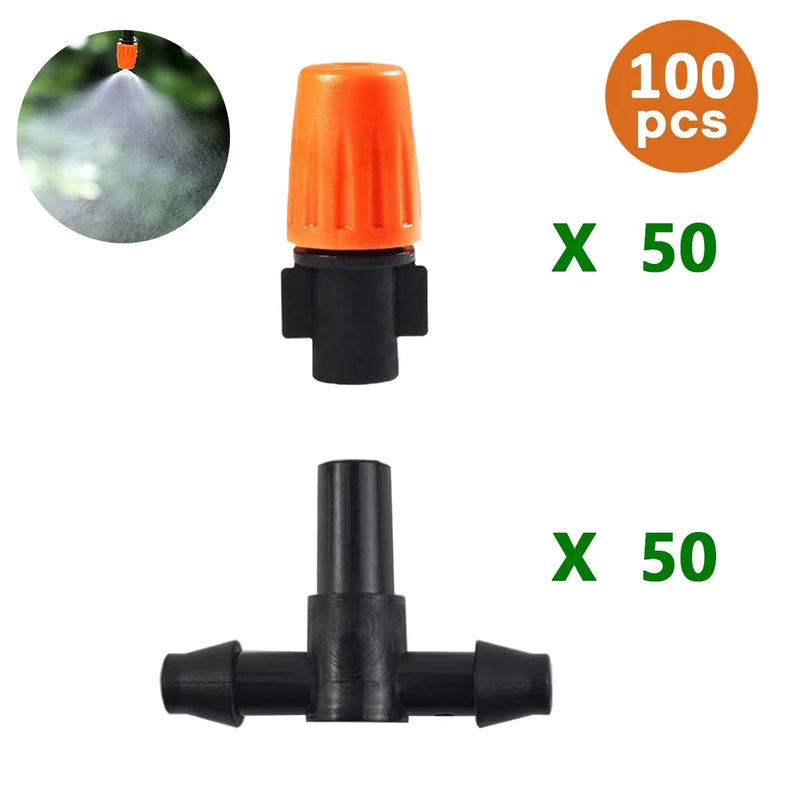 50-800 pz Gocciolatori per Irrigazione Regolabili Irrigatori 1/4 ''Emettitore Gocciolatore Micro Irrigazione a Gocciolamento Irrigatori per Sistema di Irrigazione