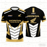 T-Shirt Moto HONDA Racing Quick Dry – Maglia Sportiva Traspirante con Stampa 3D, T-Shirt Tecnica Uomo/Unisex - Campeda