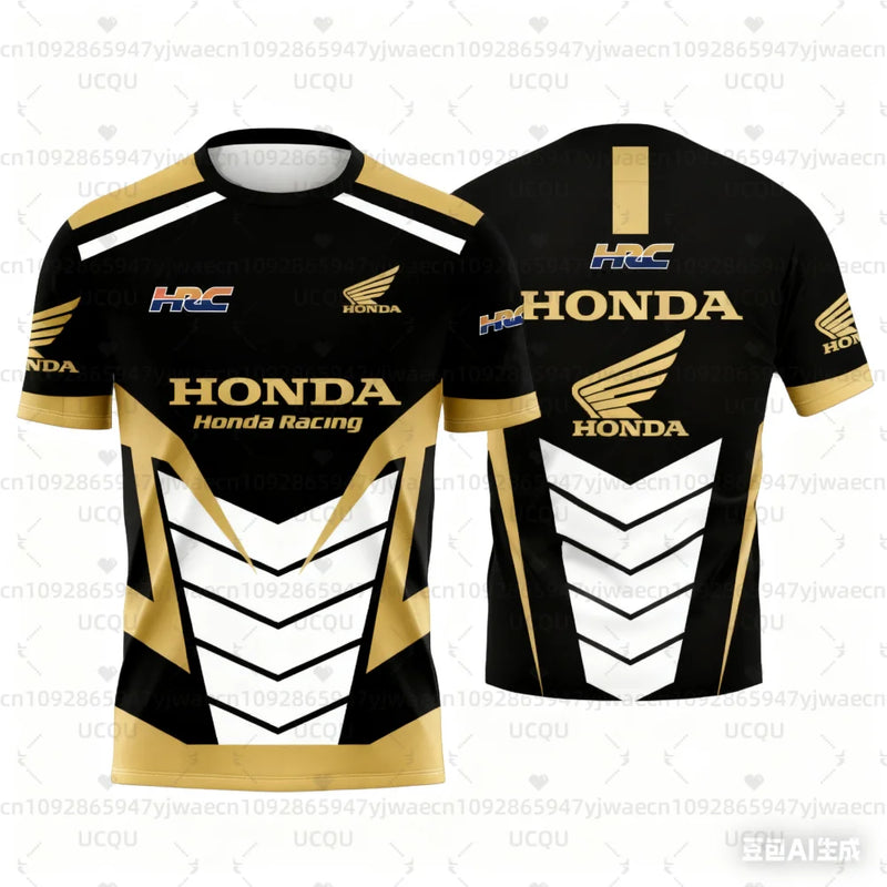 T-Shirt Moto HONDA Racing Quick Dry – Maglia Sportiva Traspirante con Stampa 3D, T-Shirt Tecnica Uomo/Unisex - Campeda