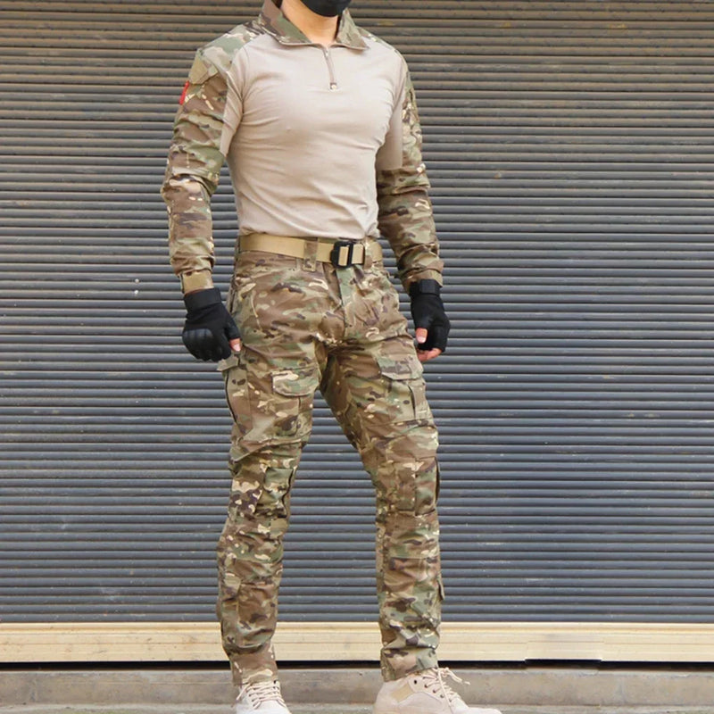 Kit tattici Tute mimetiche da esterno per uomo Uniforme combattimento Pantaloni - immagine 3