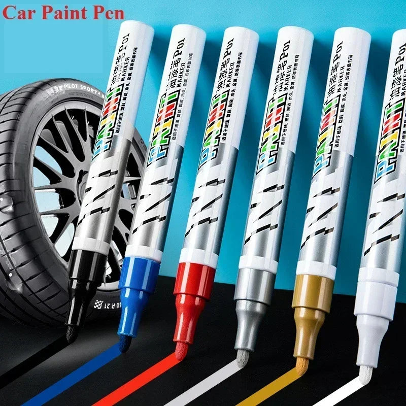 Pennarello Ritocco Auto Antigraffio – Penna Vernice Impermeabile per Carrozzeria e Pneumatici, Riparazione Graffi Nero Bianco Rosso Argento - Campeda