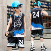 Uniforme da allenamento per bambini Maglia basket Camicia comoda ragazzi e ragazze ad - 064-Black Size 16(90-100cm) - immagin