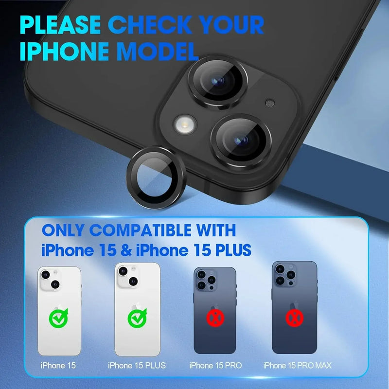 2-3 pezzi copertura protettiva per obiettivo fotocamera in vetro temperato per IPhone 15ProMax 14Plus 13Mini 12 11 15Plus protezione accessori per telefono