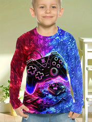Abbigliamento per bambini Ragazzi Tshirt Manica lunga Cool Gamepad Modello Stampa - immagine 14