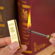 portachiavi accendino a forma di barra d'oro impermeabile/antivento fuoco aperto fumo - immagine 3