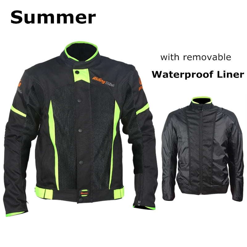 Giacca da moto Estate Traspirante Impermeabile Armatura protettiva Cappotto