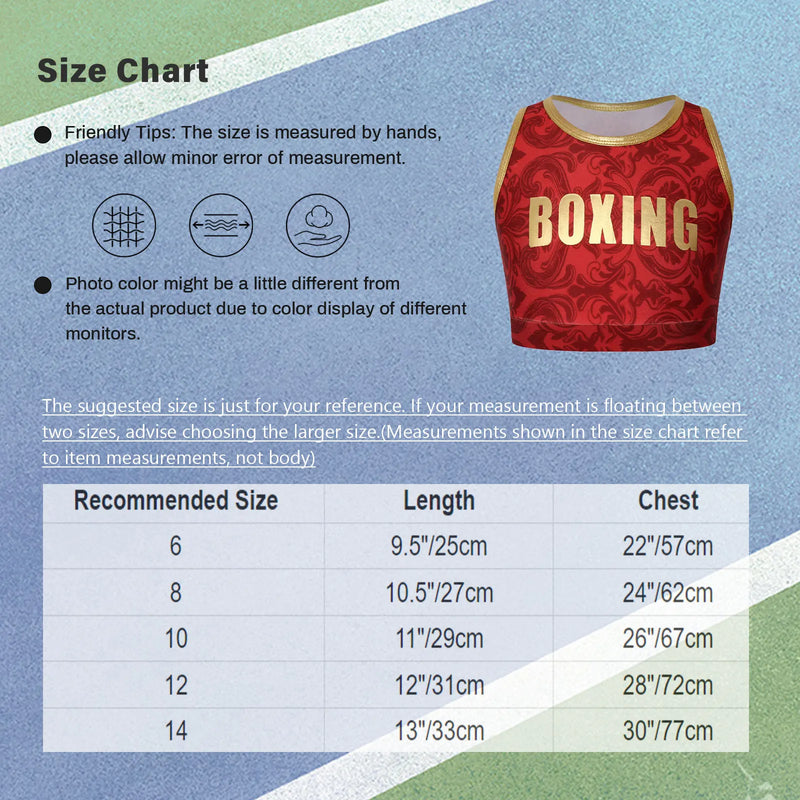 Top corto da boxe per bambine senza maniche girocollo - immagine 6