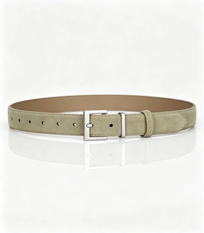 Cintura di Lusso in Pelle Vacchetta per Donne - khaki E - immagine 23
